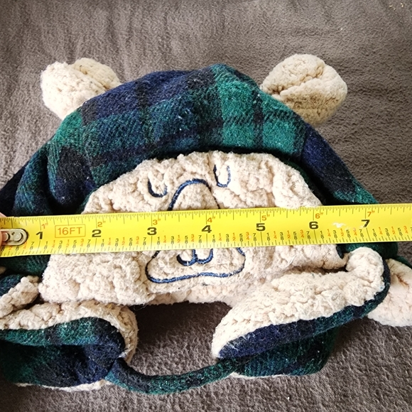 Target 12-24m bear over the ear green and blue plaid hat. Used good condition - Picture 6 of 7